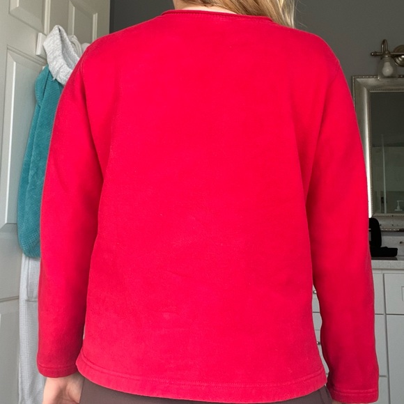 Classic Elements, Christmas Sweatshirt, Small, Red with Snowman Scene - Picture 3 of 7